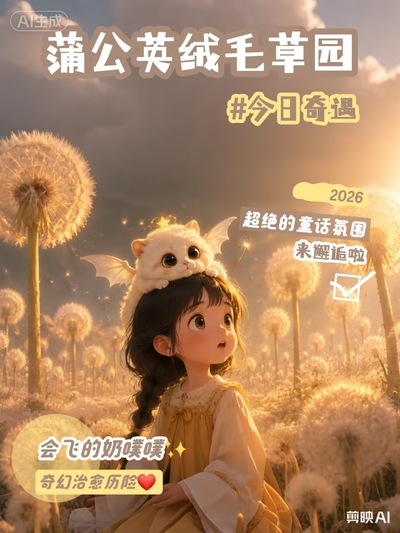 蒲公英绒毛草原
